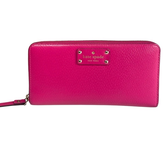 🩷NWOT Kate Spade Neda Continental Wallet WLRU1153 Hot Pink Leather - Picture 1 of 10